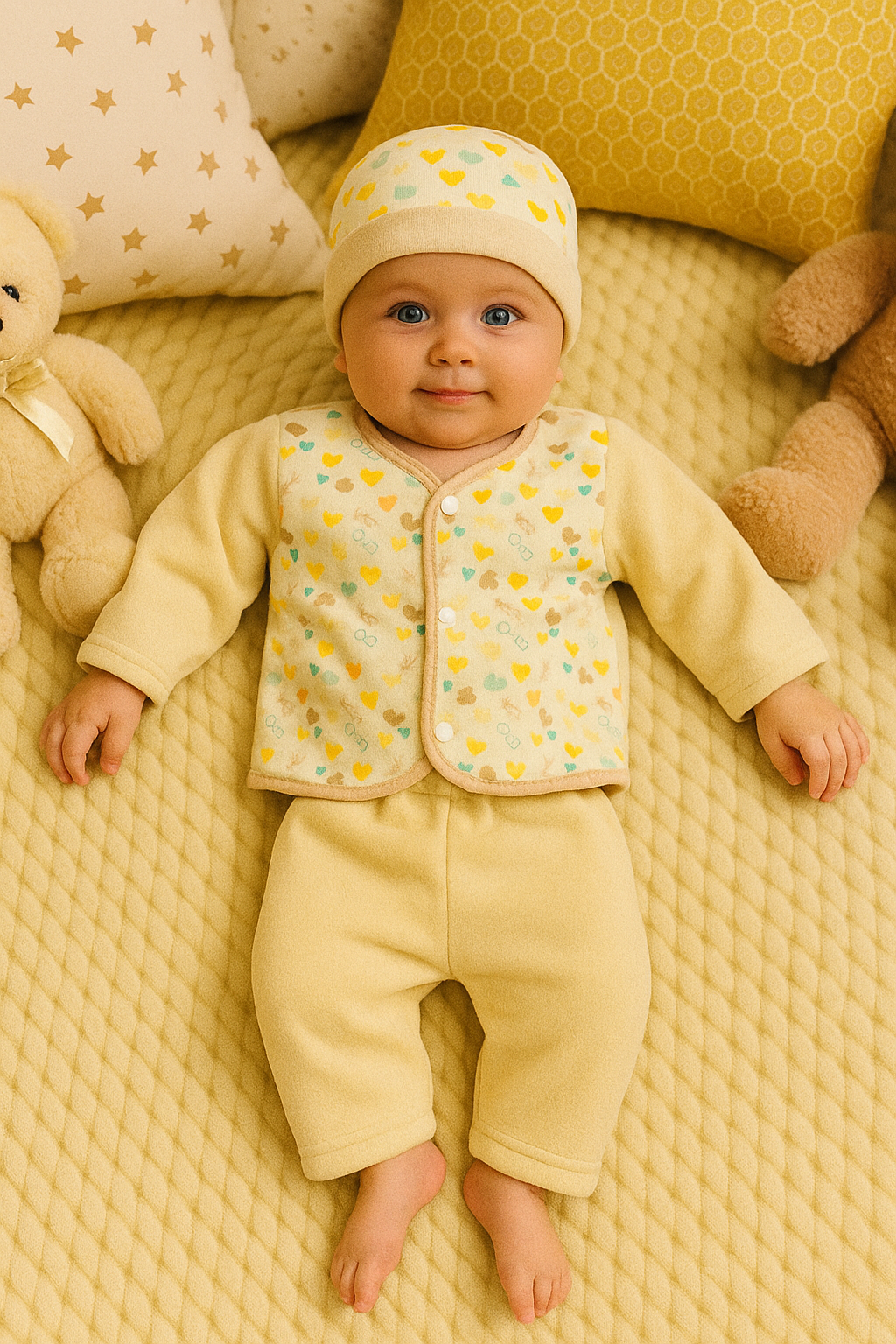 Heart Print 3 Piece Sleeper Suit Starter Set