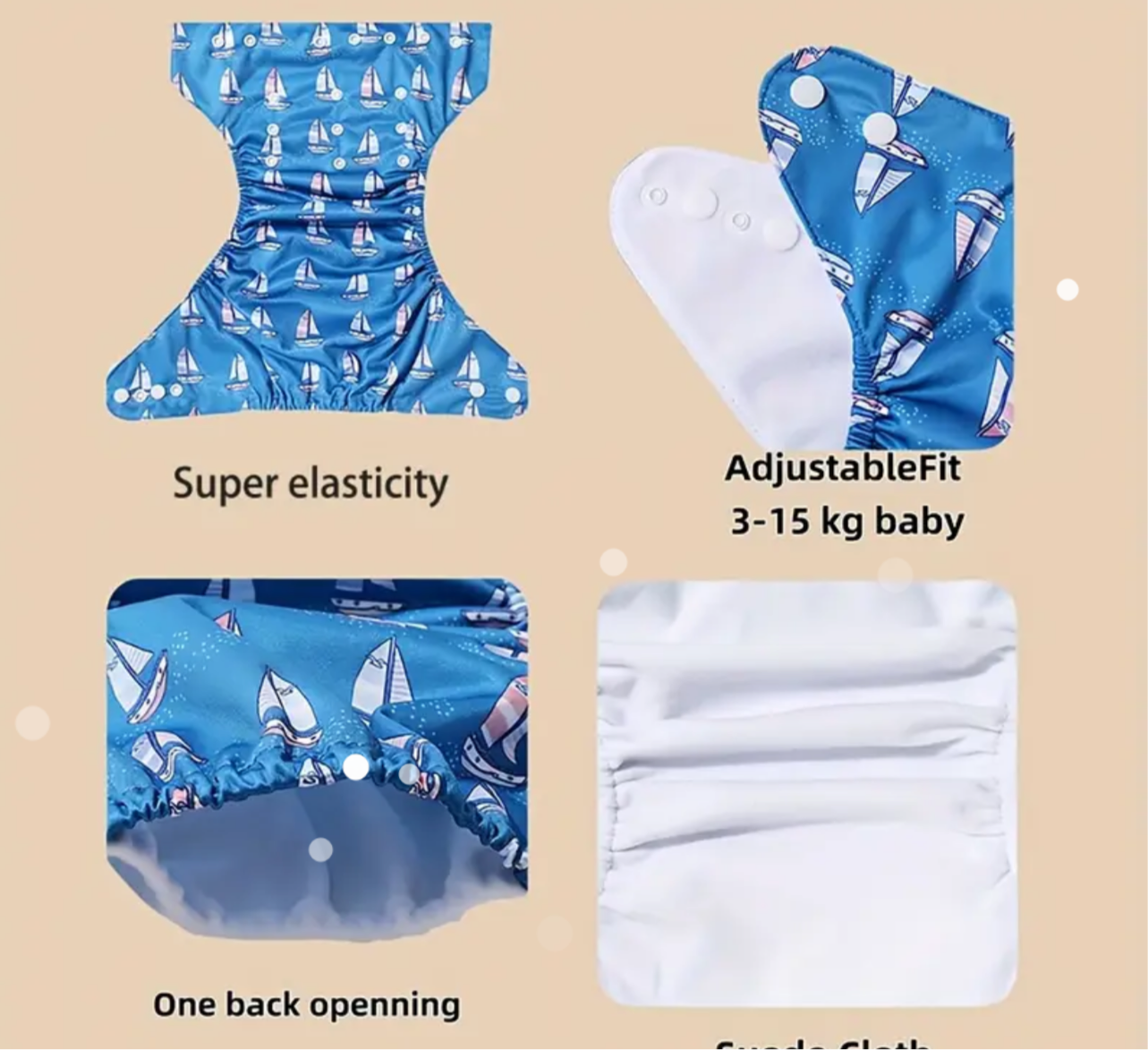 Reuseable &Adjustable High Quality Diapers (0-3 Years)