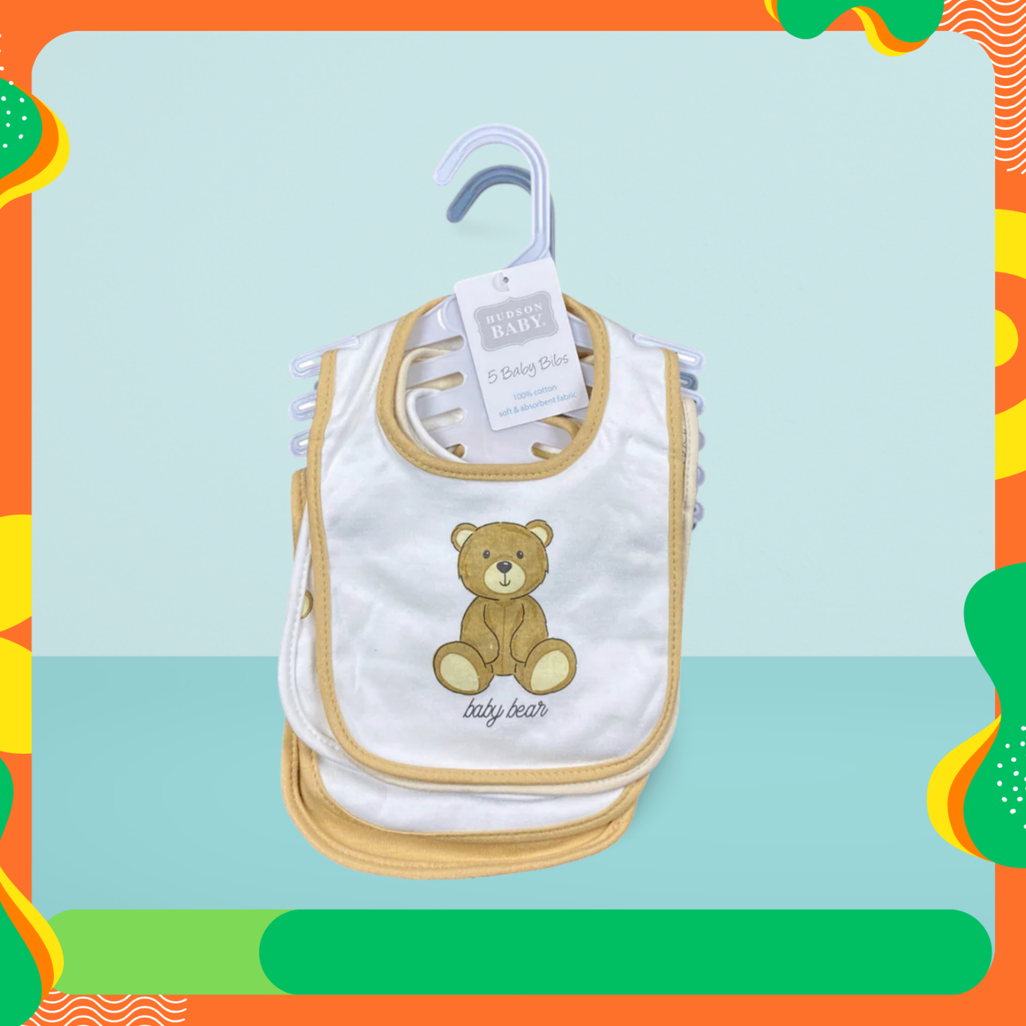 Hudson Baby Bear 5 Piece Bib Set