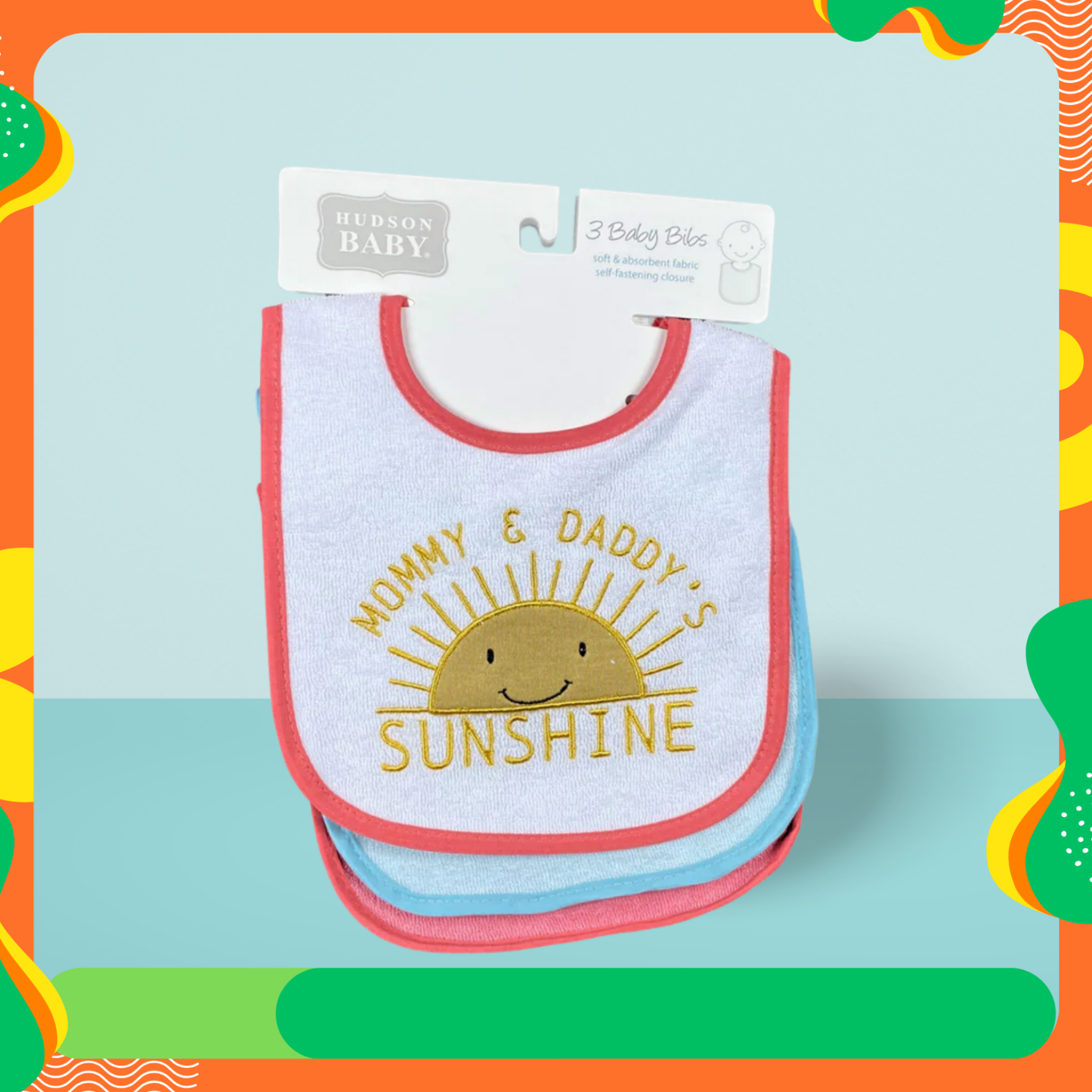 Hudson Baby 3 Piece Cotton Terry Bib Set