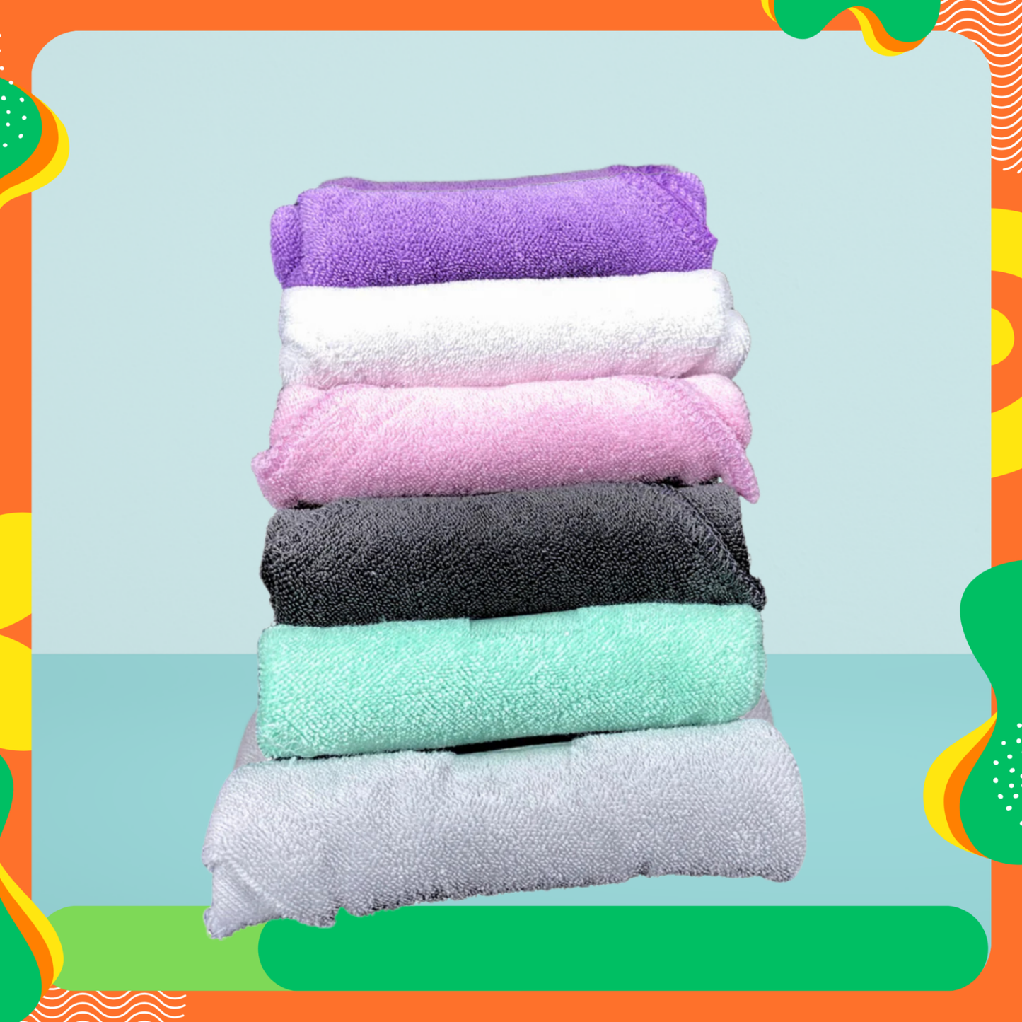 Washcloths Set (Pack of 6) 100% Cotton Premium Quality