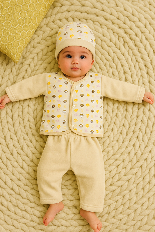 Mushroom Print 3 Piece Sleeper Suit Starter Set