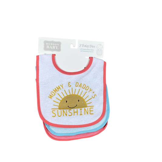Hudson Baby 3 Piece Cotton Terry Bib Set